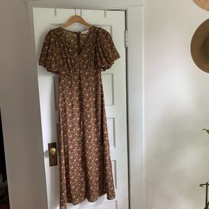 ANTHROPOLOGIE MOON RIVER FLORAL DRESS XS